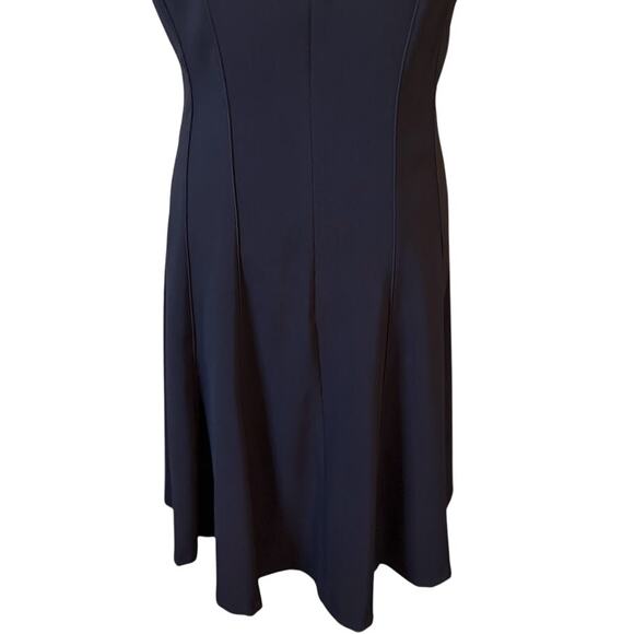 White House Black Market Black Sleeveless Pleated Fit and Flare Dress Size 8 NWT - Picture 6 of 9